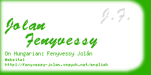 jolan fenyvessy business card